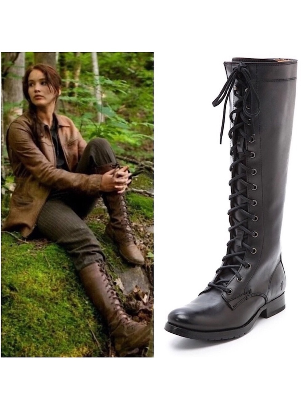 Frye Melissa Tall Black Italian Leather Lace Up Knee High Equestrian Street Boot